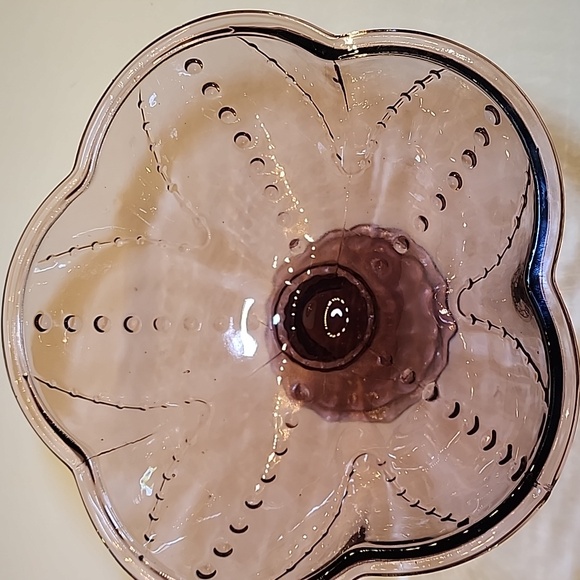 IKEA Amethyst Pressed Glass Compote Bowl Vintage - Picture 4 of 13